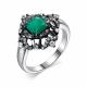 Серебряное кольцо АЛЬКОР 01-1820/00АГ-00 с фианитом и агатом