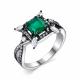 Серебряное кольцо АЛЬКОР 01-1821/00АГ-00 с фианитом и агатом