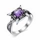 Серебряное кольцо АЛЬКОР 01-1821/00АМ-00 с фианитом и аметистом