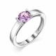 Серебряное кольцо АЛЬКОР 01-1831/00АМ-00 с аметистом