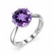 Серебряное кольцо АЛЬКОР 01-1832/00АМ-00 с аметистом