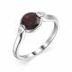 Серебряное кольцо АЛЬКОР 01-1836/00ГР-00 с гранатом и цирконием