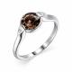 Серебряное кольцо АЛЬКОР 01-1836/00РТ-00 с фианитом и раухтопазом