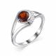 Серебряное кольцо АЛЬКОР 01-1853/00ГР-00 с фианитом и гранатом