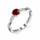 Серебряное кольцо АЛЬКОР 01-1860/00ГР-00 с фианитом и гранатом