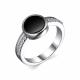 Серебряное кольцо АЛЬКОР 01-1861/00ОН-00 с фианитом и ониксом