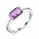 Серебряное кольцо АЛЬКОР 01-1896/00АМ-00 с аметистом
