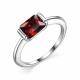 Серебряное кольцо АЛЬКОР 01-1896/00ГР-00 с гранатом