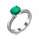 Серебряное кольцо АЛЬКОР 01-1899/00АГ-00 с фианитом и агатом