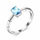 Серебряное кольцо АЛЬКОР 01-1908/00ТБ-00 с топазом