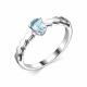 Серебряное кольцо АЛЬКОР 01-1909/00ТБ-00 с топазом