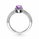 Серебряное кольцо АЛЬКОР 01-1913/00АМ-00 с фианитом и аметистом