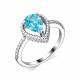 Серебряное кольцо АЛЬКОР 01-1960/00ТБ-00 с топазом и фианитом