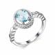 Серебряное кольцо АЛЬКОР 01-1961/00ТБ-00 с топазом и фианитом