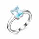 Серебряное кольцо АЛЬКОР 01-1989/00ТБ-00 с топазом