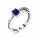 Серебряное кольцо АЛЬКОР 01-1997/0ГТС-00 с фианитом и гидротермальным сапфиром
