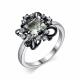 Серебряное кольцо АЛЬКОР 01-2022/000П-00 с фианитом и празиолитом