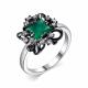 Серебряное кольцо АЛЬКОР 01-2022/00АГ-00 с фианитом и агатом