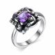 Серебряное кольцо АЛЬКОР 01-2023/00АМ-00 с фианитом и аметистом