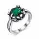 Серебряное кольцо АЛЬКОР 01-2024/00АГ-00 с фианитом и агатом
