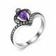 Серебряное кольцо АЛЬКОР 01-2027/00АМ-00 с фианитом и аметистом