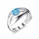 Серебряное кольцо АЛЬКОР 01-2040/00ТБ-00 с топазом