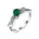 Серебряное кольцо АЛЬКОР 01-2048/00АГ-00 с фианитом и агатом