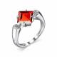 Серебряное кольцо АЛЬКОР 01-2057/ЮСГР-00 с фианитом и ювелирным кристаллом