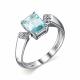 Серебряное кольцо АЛЬКОР 01-2058/00ТБ-00 с топазом и фианитом