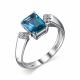 Серебряное кольцо АЛЬКОР 01-2058/ЮСТЛ-00 с фианитом и ювелирным кристаллом