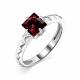 Серебряное кольцо АЛЬКОР 01-2093/00ГР-00 с гранатом