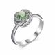 Серебряное кольцо АЛЬКОР 01-2143/000П-00 с фианитом и празиолитом