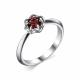 Серебряное кольцо АЛЬКОР 01-2145/00ГР-00 с гранатом