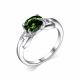 Серебряное кольцо АЛЬКОР 01-2182/0НСТ-00 с фианитом и турмалином
