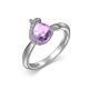 Серебряное кольцо АЛЬКОР 01-2188/ЮСАМ-00 с фианитом и ювелирным кристаллом