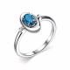 Серебряное кольцо АЛЬКОР 01-2192/0НСЛ-00 с фианитом и Лондон топазом