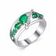 Серебряное кольцо АЛЬКОР 01-2196/00АГ-00 с фианитом и агатом