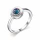 Серебряное кольцо АЛЬКОР 01-2200/0КДА-00 с фианитом и александритом