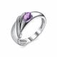 Серебряное кольцо АЛЬКОР 01-2208/00АМ-00 с аметистом