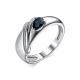 Серебряное кольцо АЛЬКОР 01-2208/0ГТС-00 с гидротермальным сапфиром