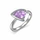 Серебряное кольцо АЛЬКОР 01-2212/00АМ-00 с фианитом и аметистом