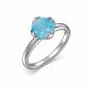 Серебряное кольцо АЛЬКОР 01-2214/00ГА-00 с фианитом и агатом