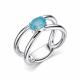 Серебряное кольцо АЛЬКОР 01-2216/00ГА-00 с агатом