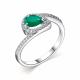 Серебряное кольцо АЛЬКОР 01-2228/00АГ-00 с фианитом и агатом