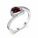 Серебряное кольцо АЛЬКОР 01-2228/00ГР-00 с фианитом и гранатом