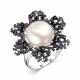 Серебряное кольцо АЛЬКОР 01-2272/00ЖБ-00 с жемчугом и шпинелью