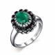 Серебряное кольцо АЛЬКОР 01-2289/00АГ-00 с фианитом и агатом