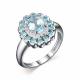 Серебряное кольцо АЛЬКОР 01-2289/00ТБ-00 с топазом и фианитом