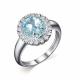 Серебряное кольцо АЛЬКОР 01-2290/00ТБ-00 с топазом и фианитом