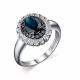 Серебряное кольцо АЛЬКОР 01-2290/0НСЛ-00 с фианитом и Лондон топазом